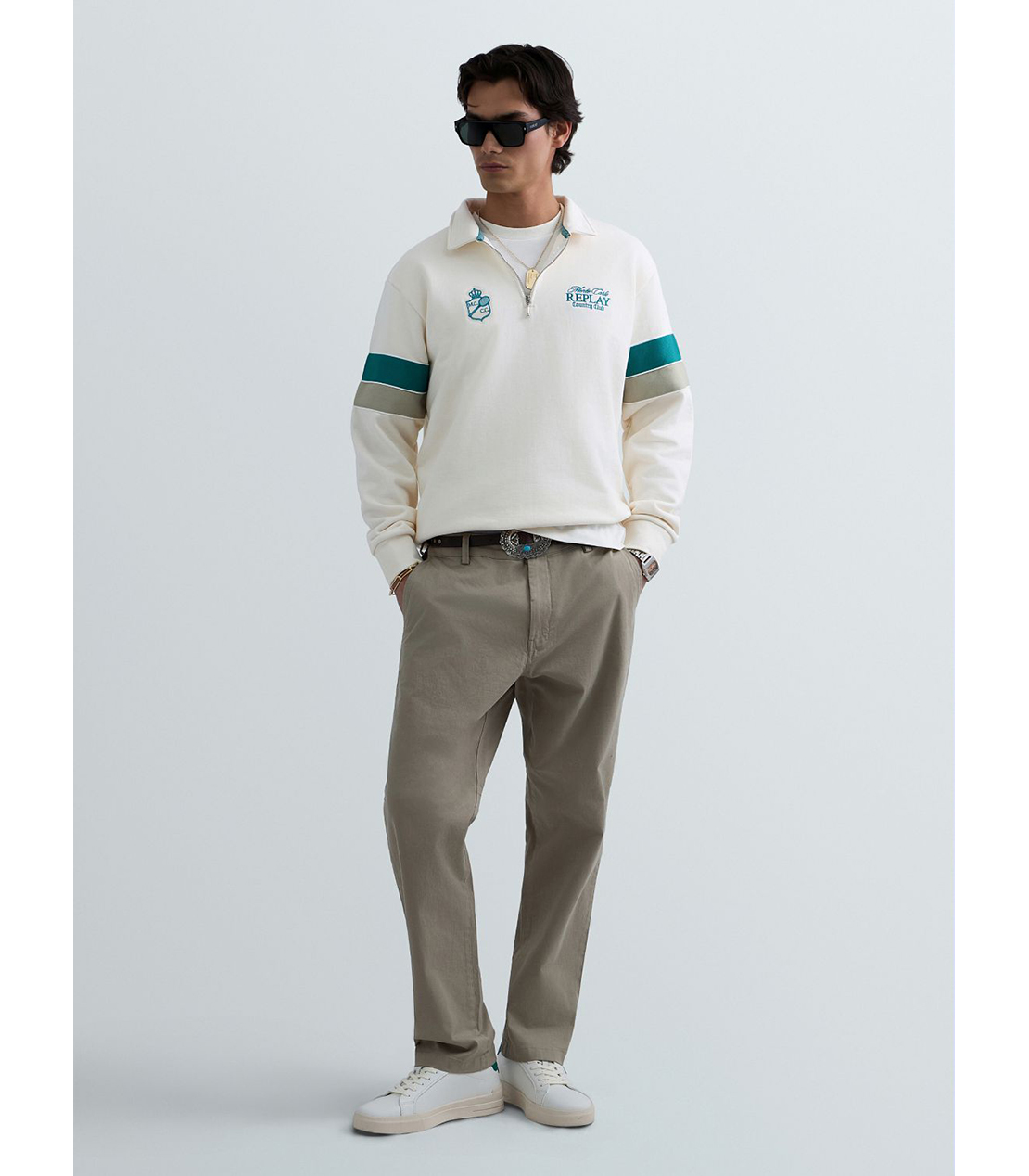 REPLAY &times; Monte Carlo Country Club ハーフジップ スウェットシャツ 詳細画像 ホワイト 2